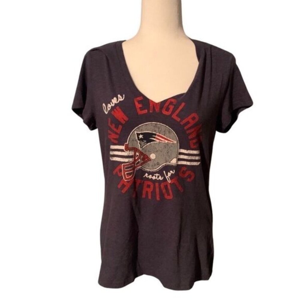 New England Patriots Nfl Large Woman's Shirt Blue